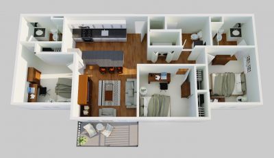 Unit 1 Three Bedroom